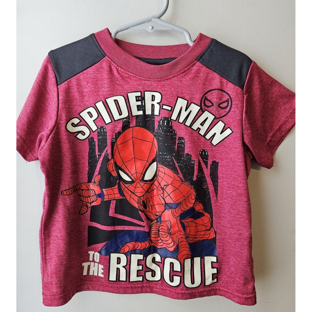 Marvel Spider-Man Kids T-Shirt Size 4 Red Graphic Tee "To The‎ Rescue"